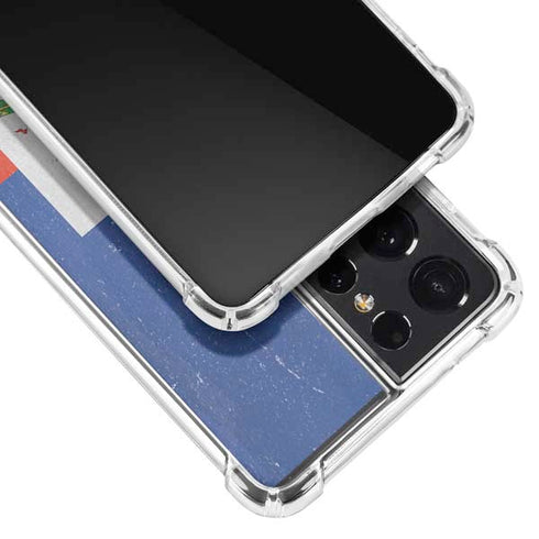 Haiti Flag Distressed Galaxy S21 Ultra 5G Clear Case